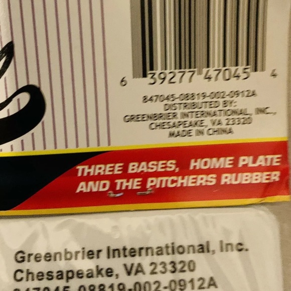 New Kids Sports Baseball Base Set- 5 pieces 1st 2nd 3rd Home Plate Pitcher Rub - Picture 5 of 9